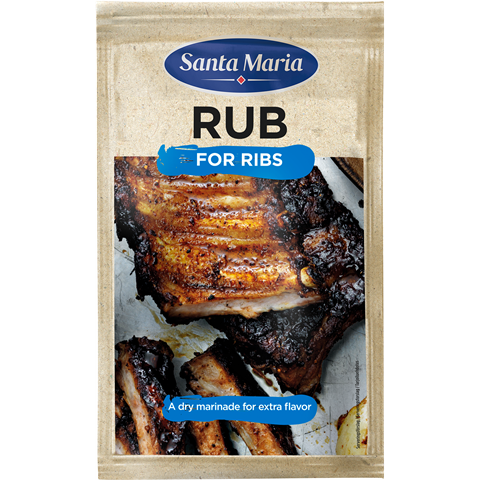 Påse med BBQ Rub för ribs.