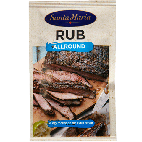 Påse med BBQ Rub Allround till kött och kyckling.