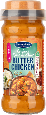 burciņa ar butter chicken mērci