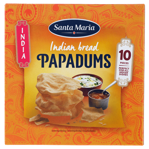 Förpackning med Papadums