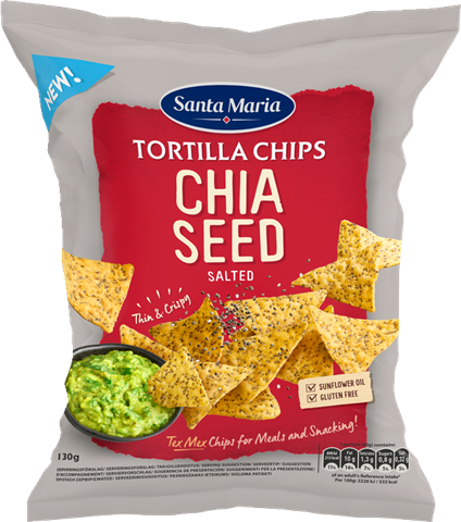 Påse med Tortilla Chips Chia Seed