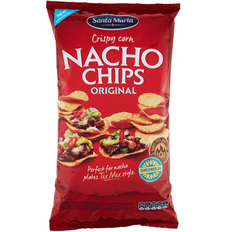Jumbo förpackning med Nacho chips bakade på majsmjöl