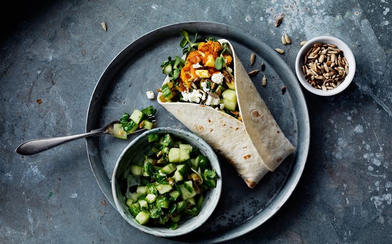 Zoete aardappel fajita