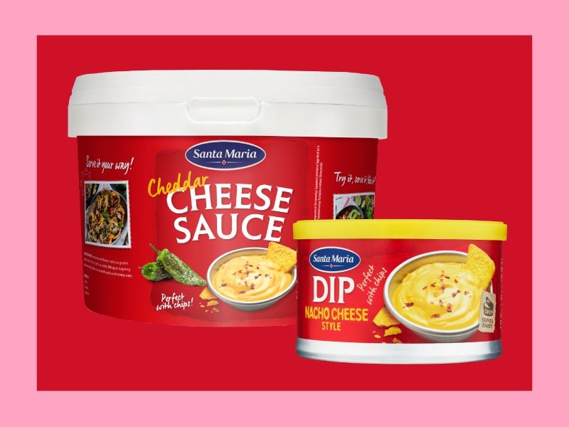 Santa Maria Cheddar siera mērce un Santa Maria Dip Nacho mērce ar siera garšu