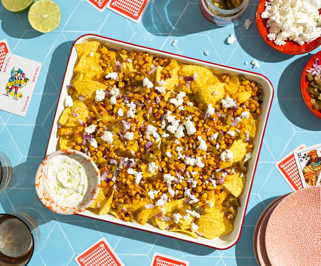 Nacho's met gegrilde maïs