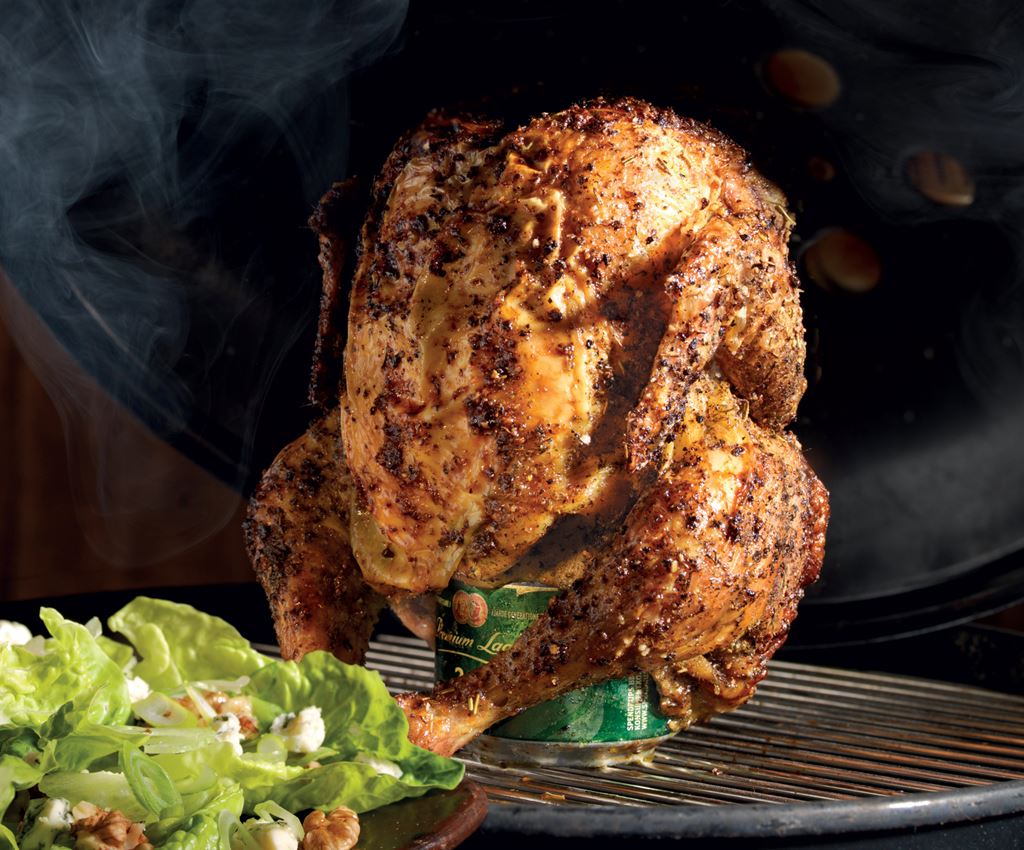 Beer Can Chicken med Bluecheesesallad