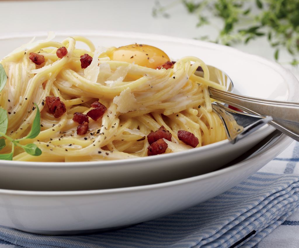 Pasta carbonara med chorizo