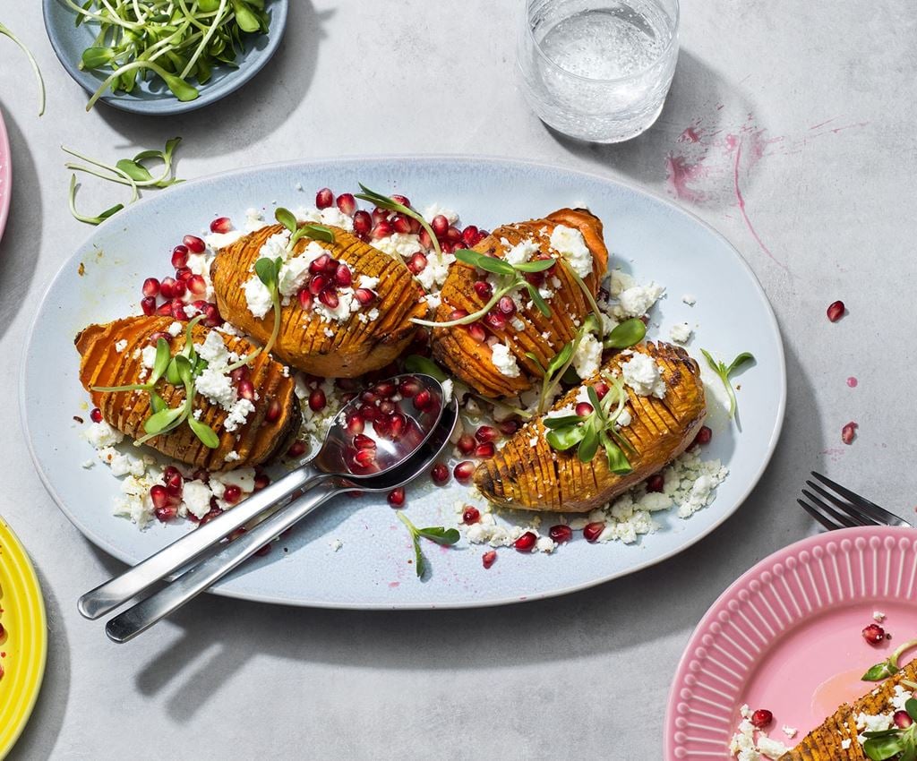 Currybakad sötpotatis på tallrik