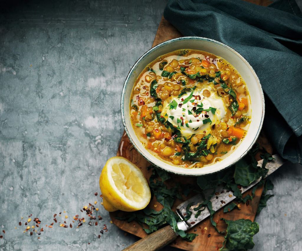 Soupe aux lentilles à la crème fraîche