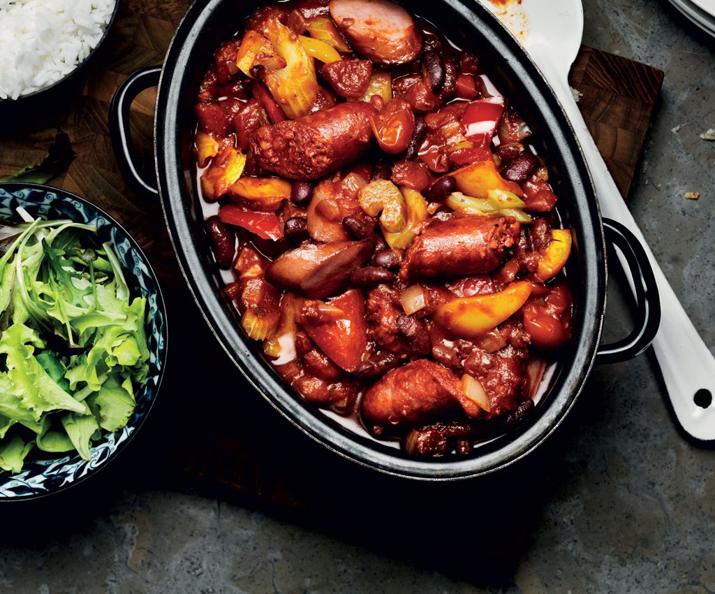 Spicy Sausage and Chorizo Casserole