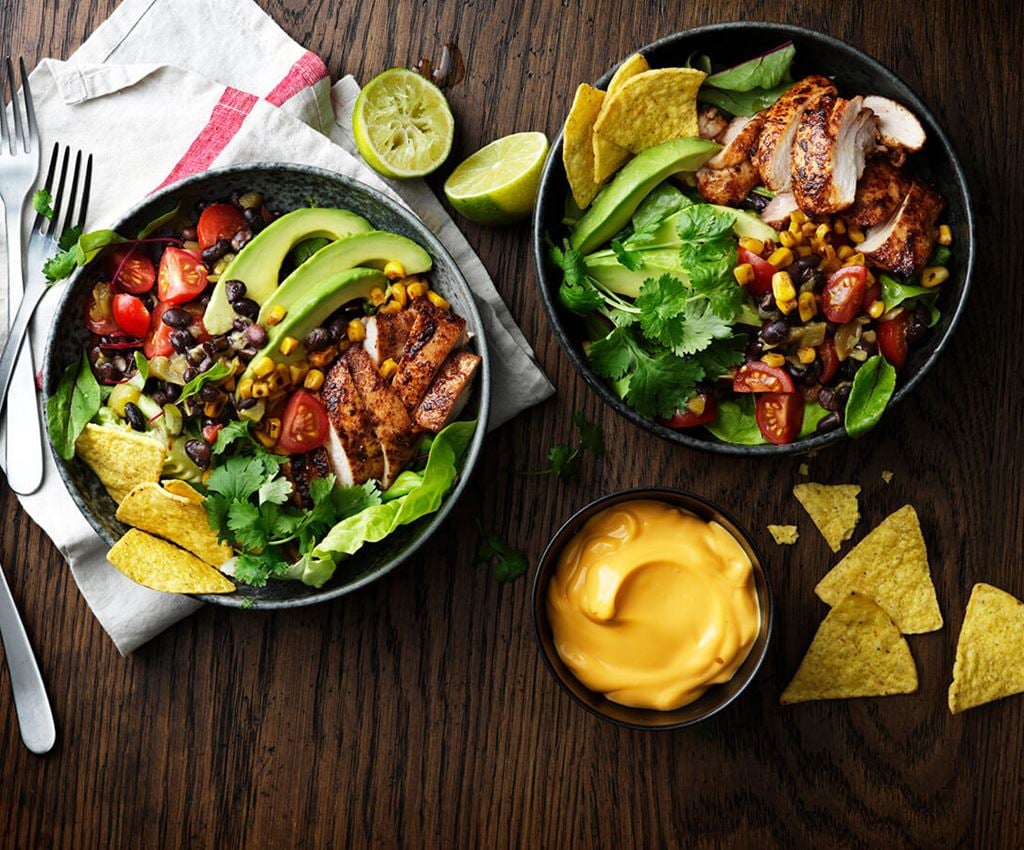 Two bowls with chicken salad