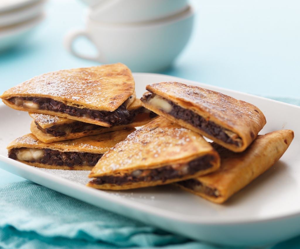 Quesadillas al cioccolato e banana