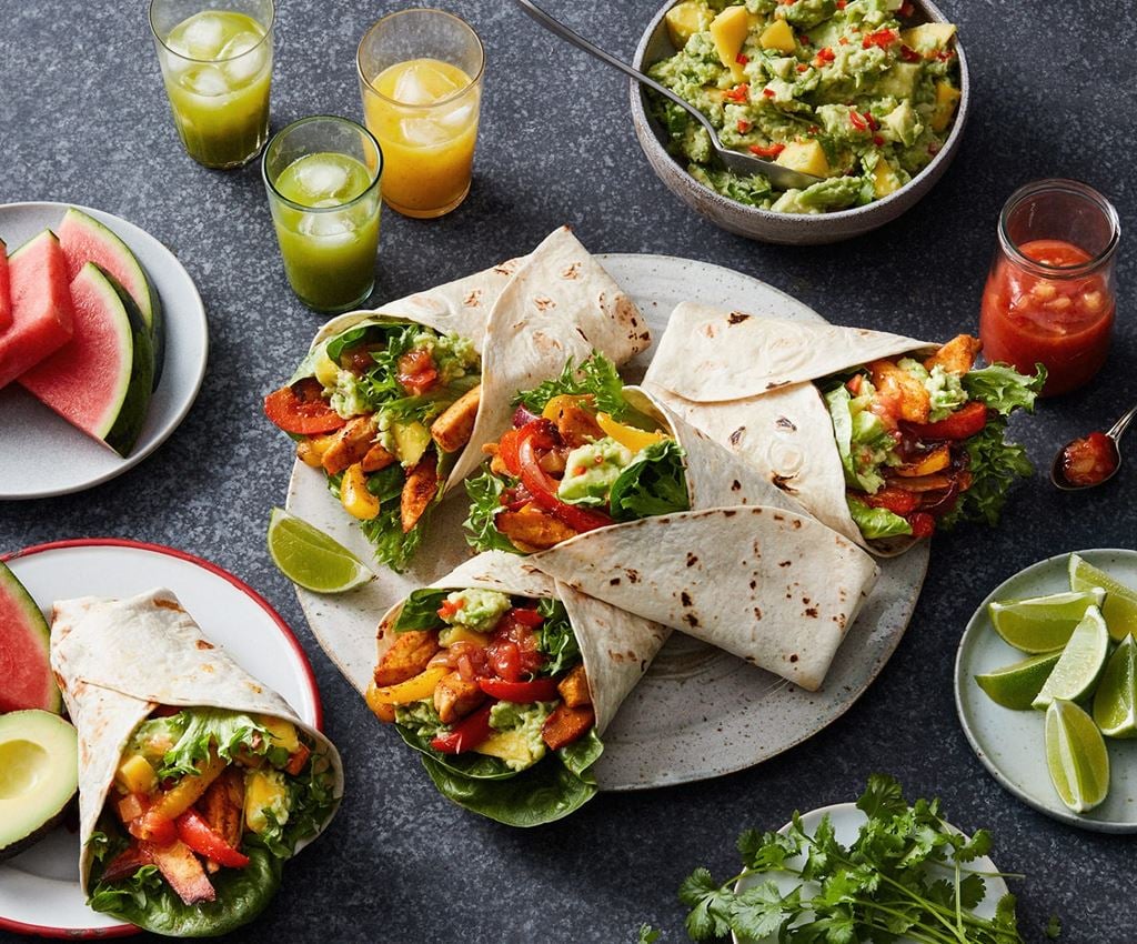 Vegetarisk fajita med rostade grönsaker