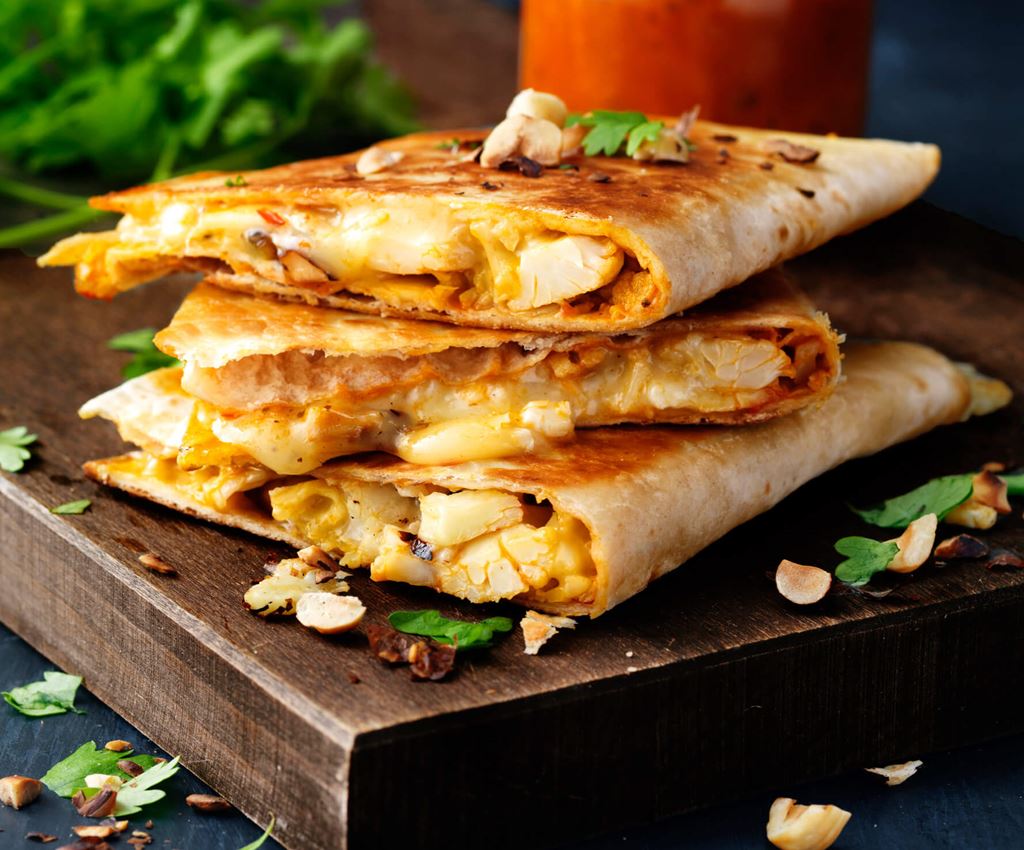 Blómkáls quesadillas 