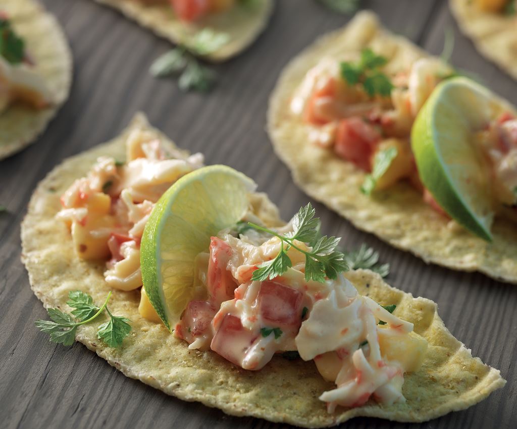 Krabbetostadas med chipotle-mayonnaise