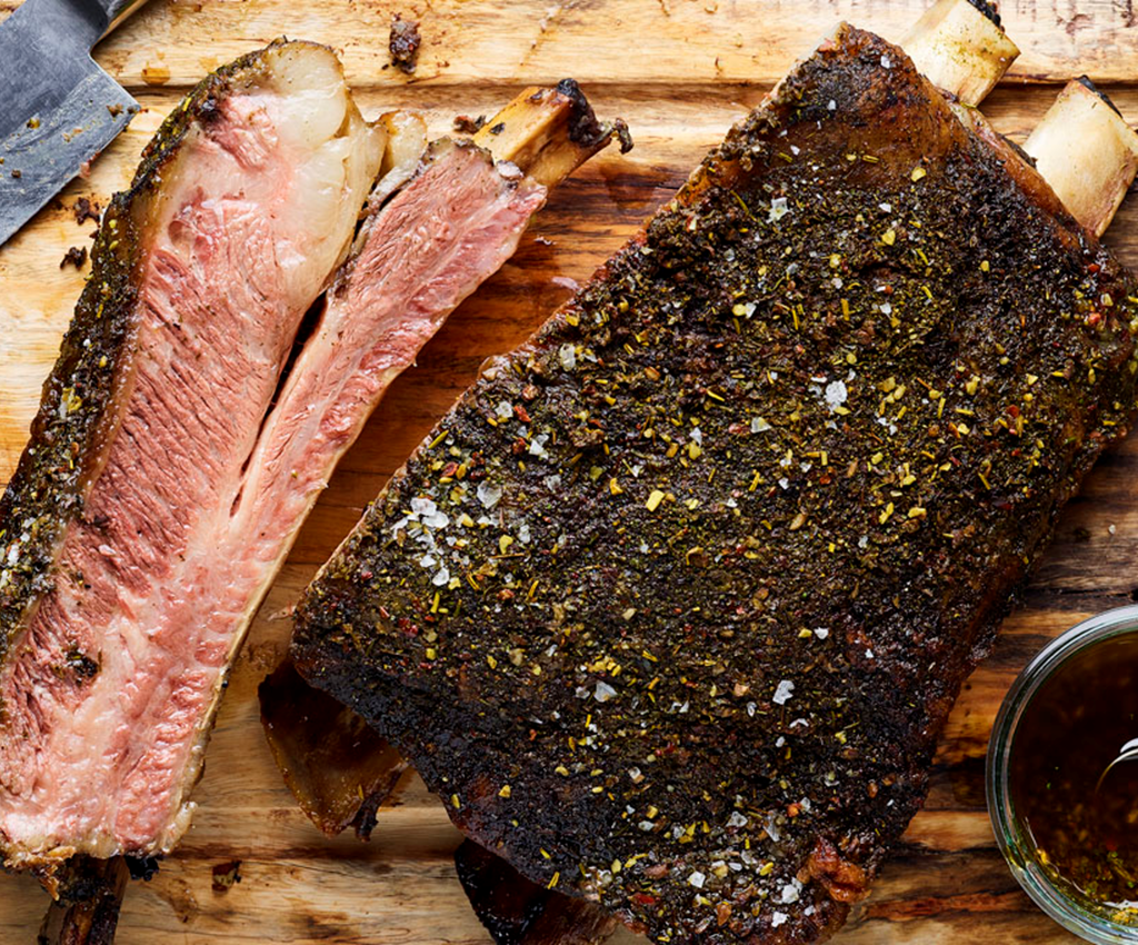 Argentinske short ribs med chimichurri