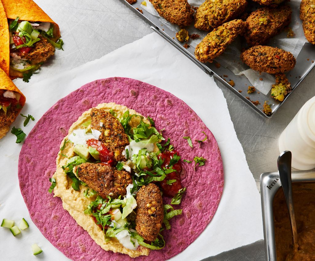 Peacocking Falafel Wrap