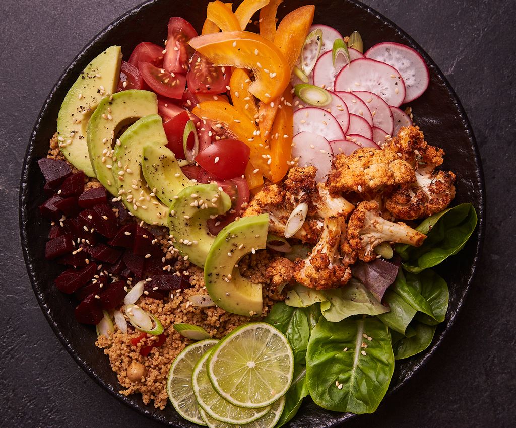 Cauliflower and avocado bowl