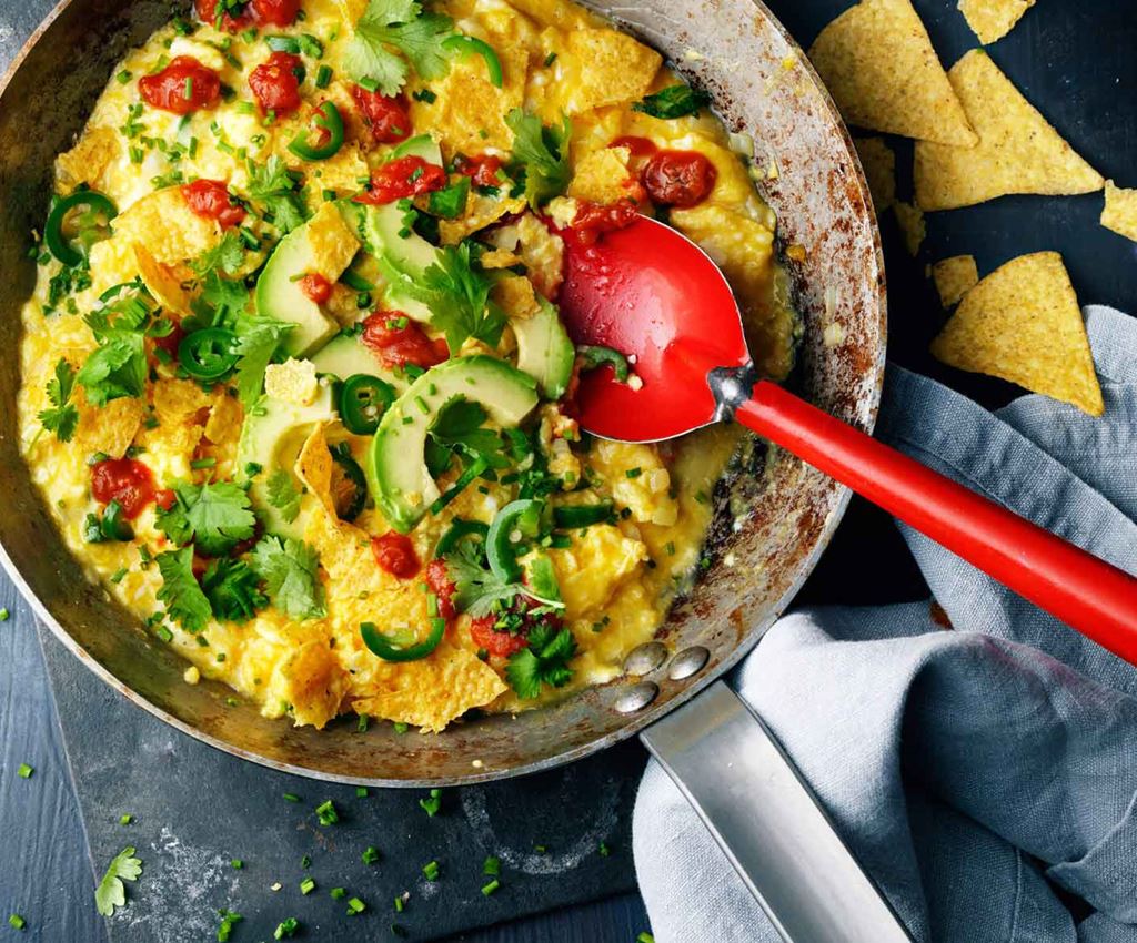 Migas in a skillet