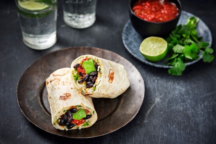 2 Burrito à la courgette et aux haricots noirs