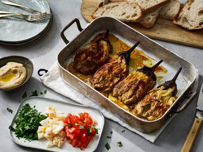Aubergine met Afrikaanse stijl kruiden Recept van Santa Maria