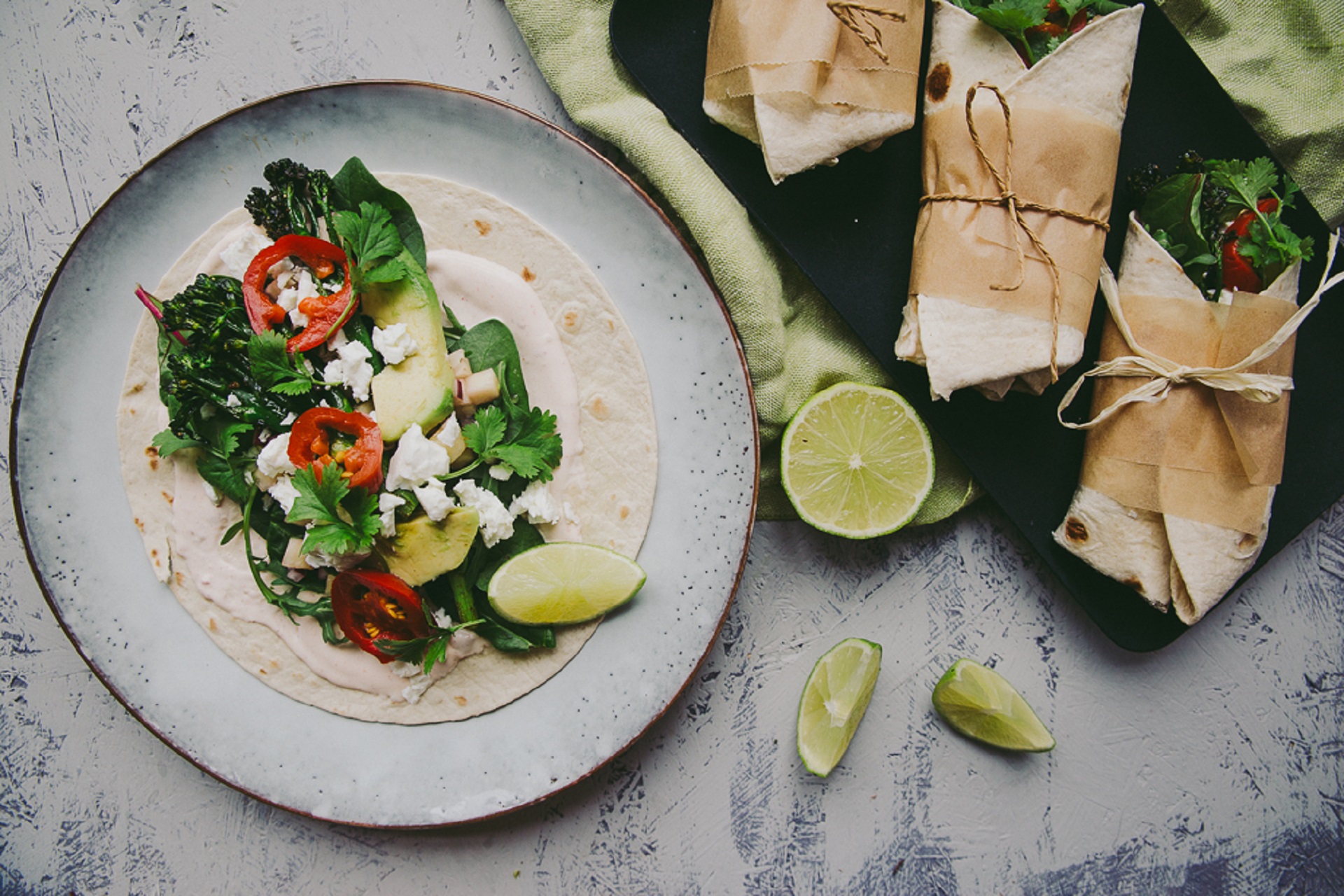 Feta-Broccolinitortilla