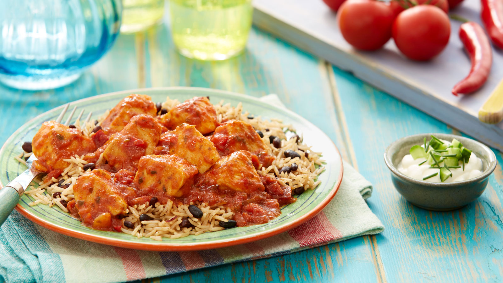 Cuban Chilli Sofrito Chicken with Three Bean Rice