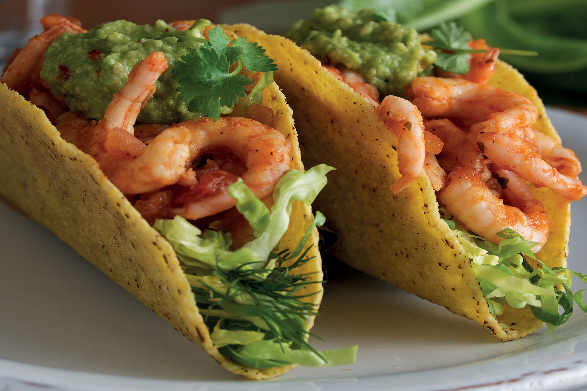 Taco med reker og kremet guacamole
