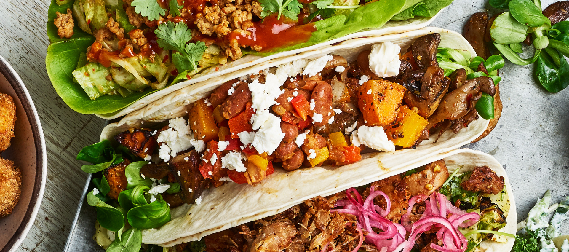 Pinto Bean Taco med Pumpa & Cajunstekt Svamp