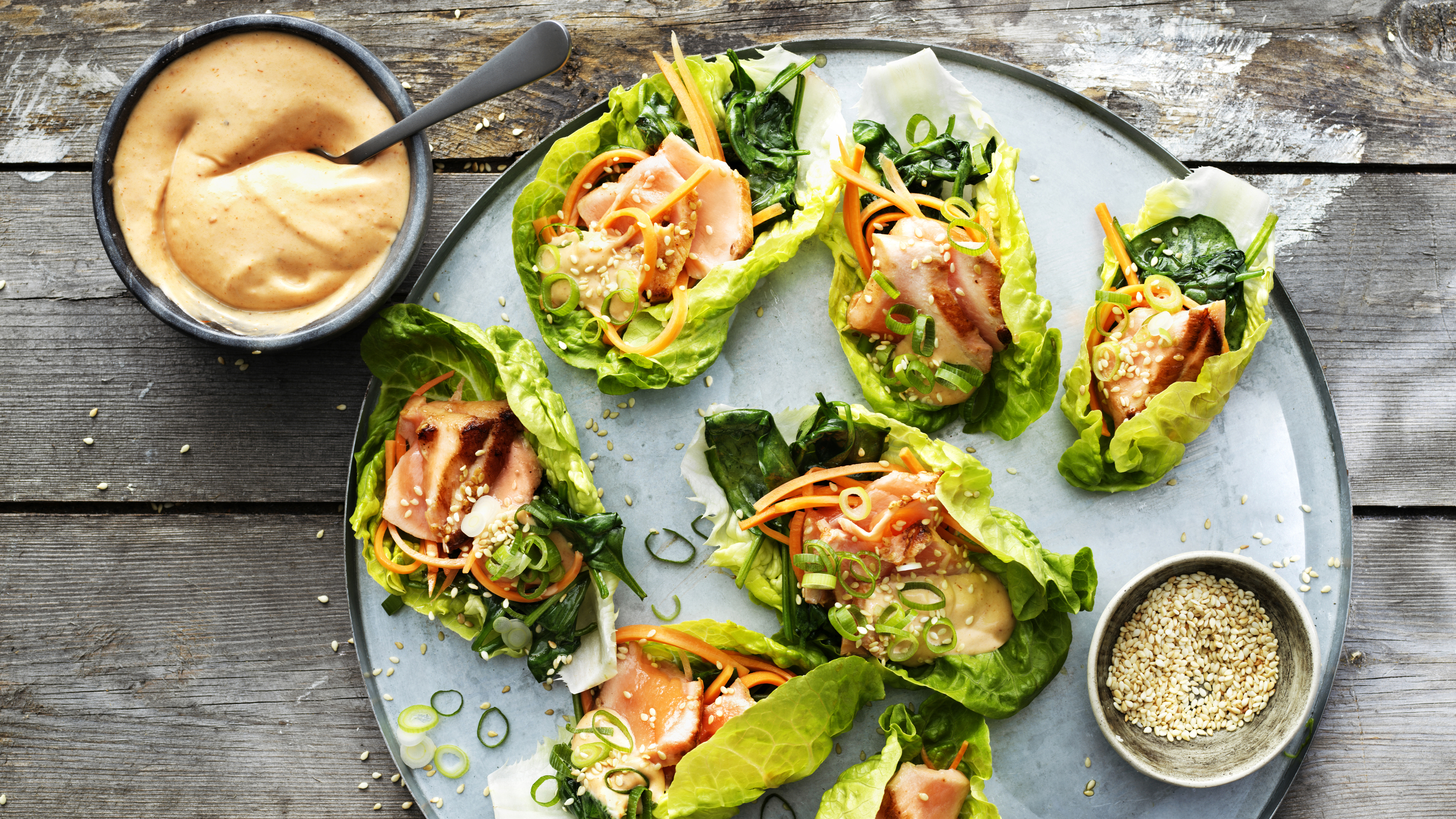 Asian glazes salmon wrap