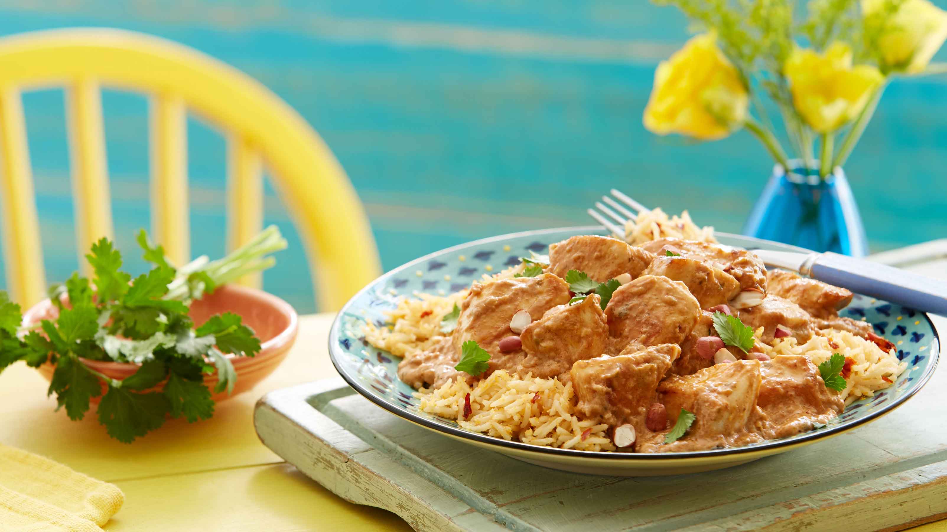 Brazilian Xinxim Peanut Chicken with Coconut & Chilli Rice