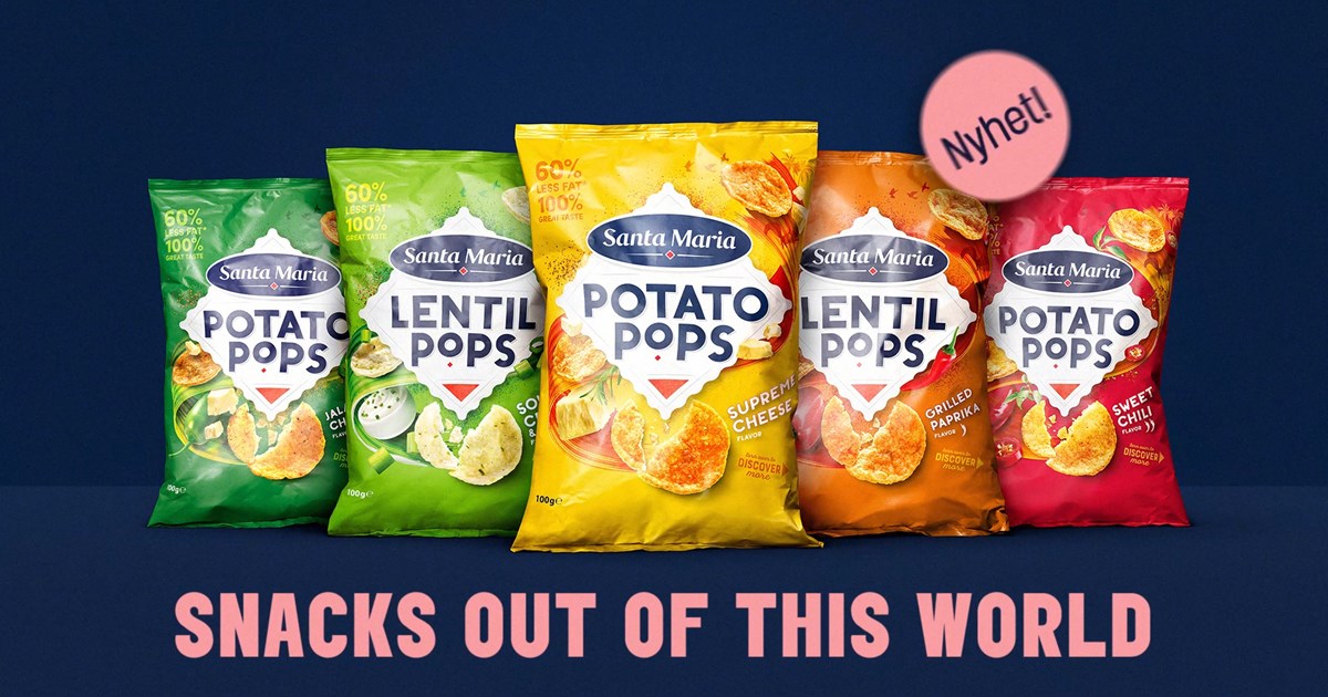 Potato & Lentil Pops Chips från Santa Maria