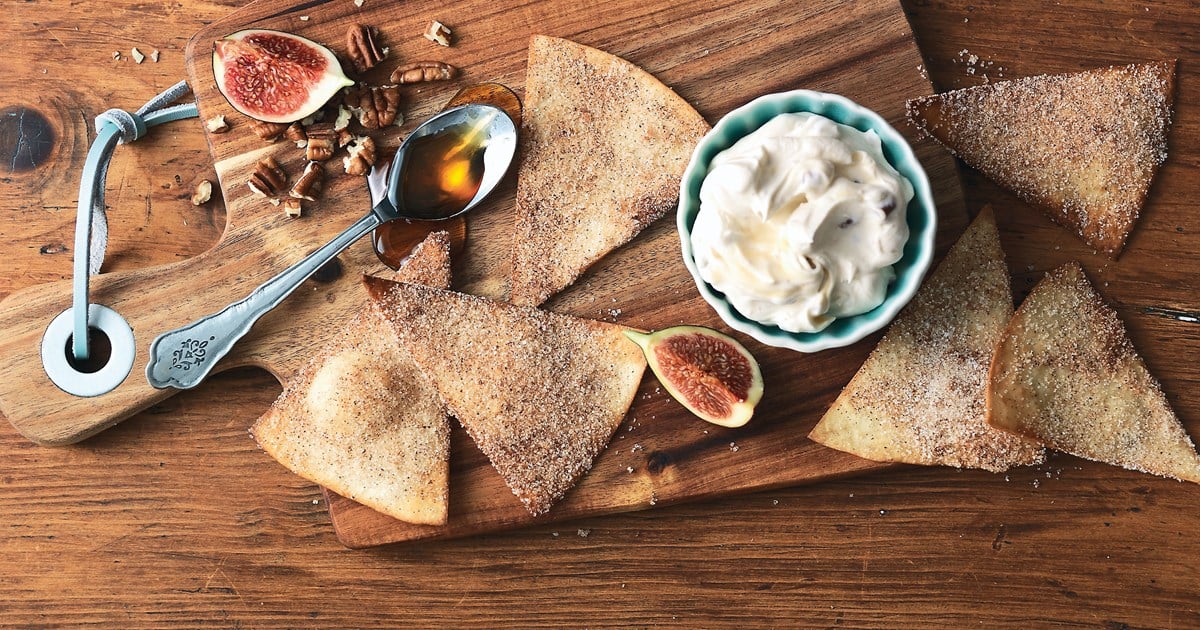 Cinnamon Tortilla Chips with Creamy Maple Pecan Dip | Santa Maria