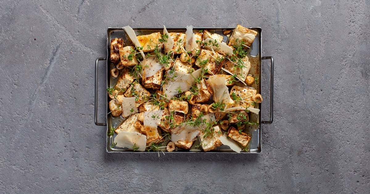 Roasted celeriac with parmesan & browned garlic butter | Santa Maria