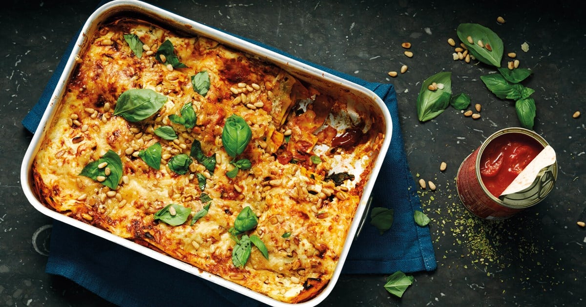 vegetarische lasagne met spinazie en bechamelsaus