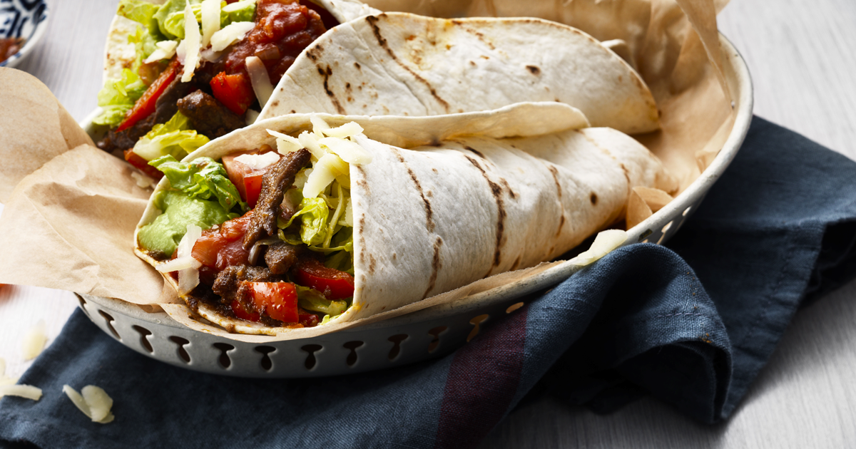 Recette rapide burrito au haché de boeuf épicé et guacamole