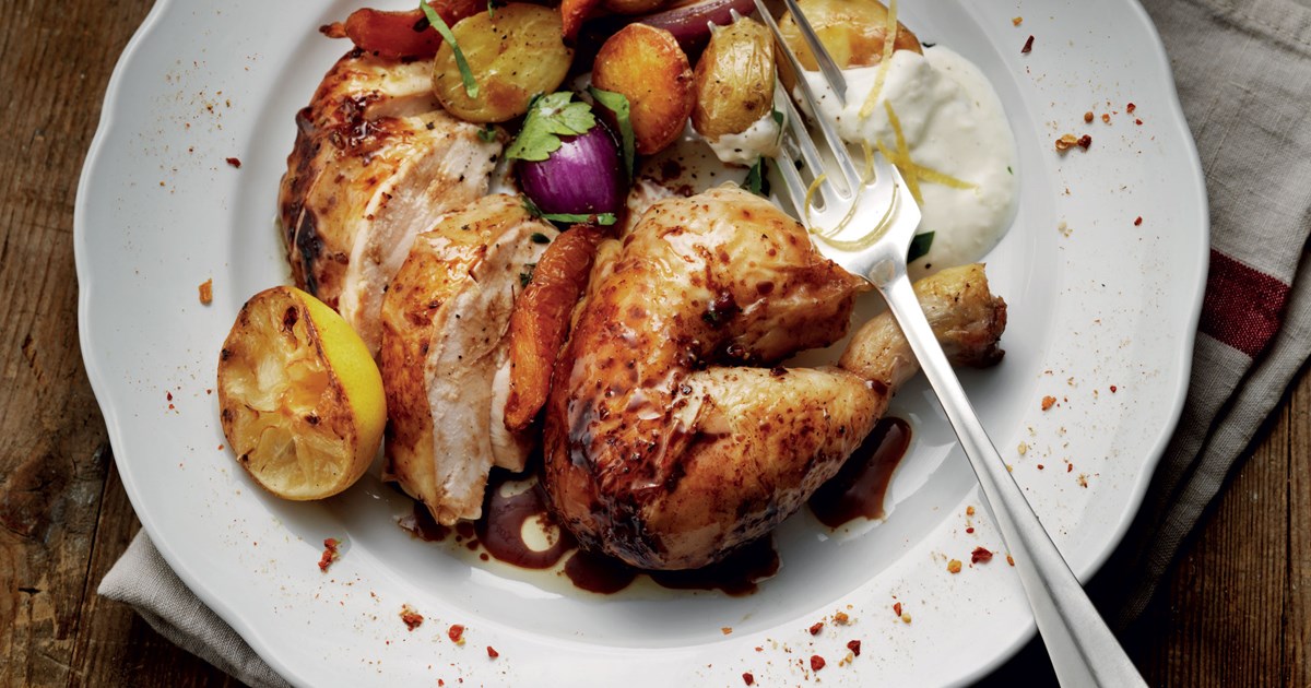 Roast Chicken with Yoghurt, Salad and Lemon Zest | Santa Maria
