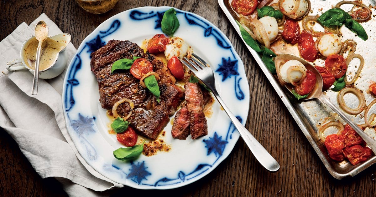 Sirloin Steak with Warm Tomato and Mozzarella Salad | Santa Maria